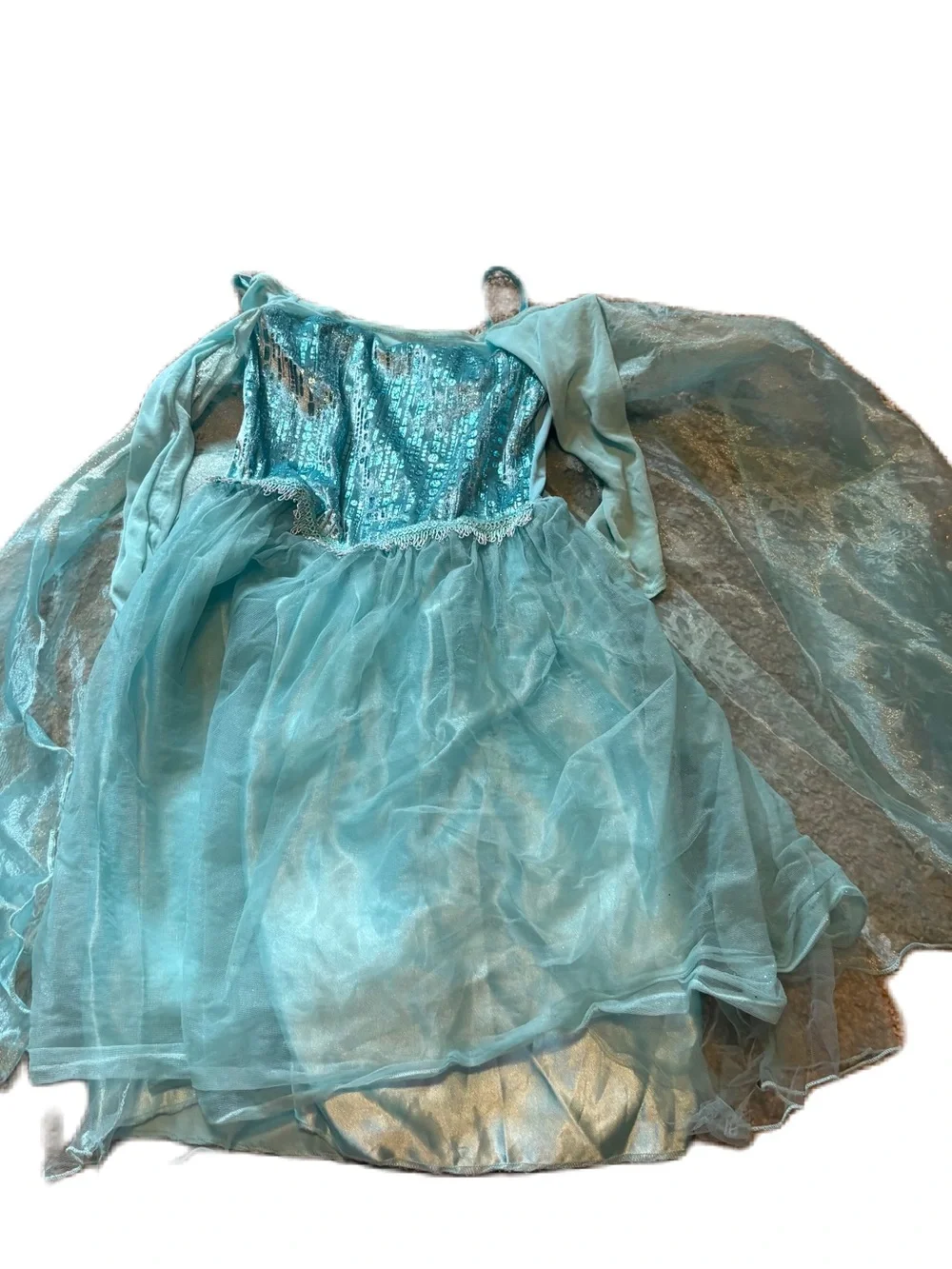 Disney Collection Deluxe Elsa Sequin Tulle Princess Dress Sz 4 Blue Halloween